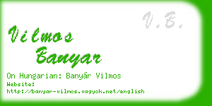 vilmos banyar business card