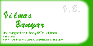 vilmos banyar business card